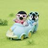 imageCalico Critters Penguin Babies Ride n Play  Doll Playset with 2 Poseable Figures Pushcart ampamp MorePenguin Babies Ride n Play