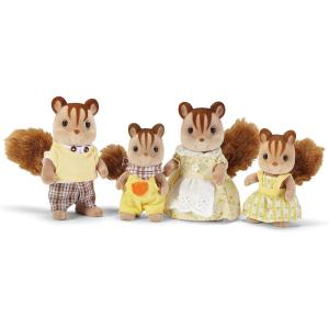 imageCalico Critters Pickleweeds Hedgehog Family  Set of 4 Collectible Doll Figures for Children Ages 3Hazelnut Chipmunk Family