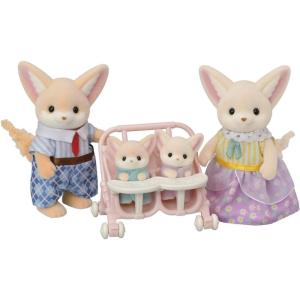 imageCalico Critters Pookie Panda Family Dolls Dollhouse Figures Collectible Toys with 4 Figures IncludedFennec Fox Family