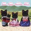 imageCalico Critters Persian Cat Family  Set of 4 Collectible Doll Figures for Children Ages 3Midnight Cat Family