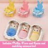 imageCalico Critters Triplets Care Set  Dollhouse Playset with 3 Hopscotch Rabbit Figures ampamp Accessories Included