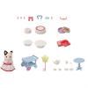 imageCalico Critters Tuxedo Cat Girls Party Time Playset Dollhouse Playset with Figure and Accessories