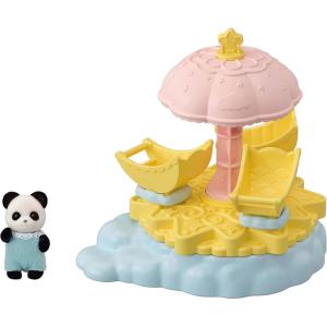 imageCalico Critters Baby Windmill Park Dollhouse Playset with Persian Cat Figure Included includes windmill with swing slide seesaw and figure MediumBaby Star Carousel