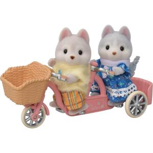 imageCalico Critters Husky Brother ampamp Sisters Tandem Cycling Set Dollhouse Playset with Figures and Accessories