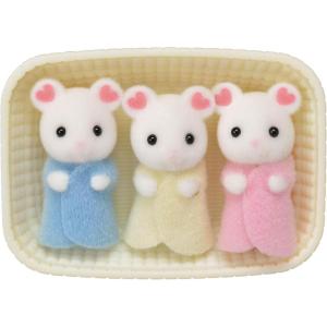 imageCalico Critters Marshmallow Mouse Triplets  Adorable Set of 3 Baby Mice with Removable Clothing and Accessories