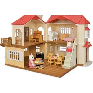 imageCalico Critters Red Roof Country Home  Dollhouse Playset with Figures Furniture and Accessories for Ages 3