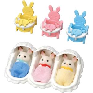 imageCalico Critters Triplets Care Set  Dollhouse Playset with 3 Hopscotch Rabbit Figures ampamp Accessories Included