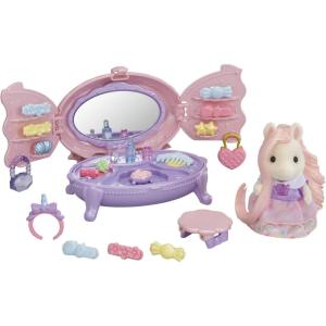 imageCalico Critters Ponys Hair Stylist Set Dollhouse Playset with Figure and AccessoriesPonys Vanity Dresser Set