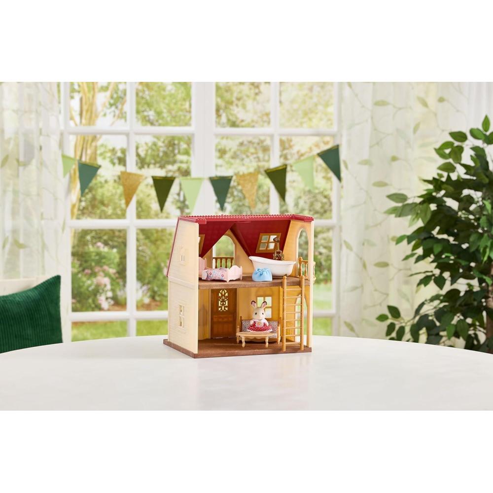 imageCalico Critters Red Roof Cozy Cottage Dollhouse Playset with Figure Furniture and Accessories